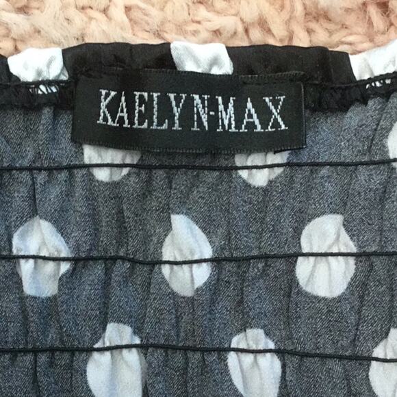 Kaelyn-Max Black and White Polka Dot Blouse M - Picture 5 of 6